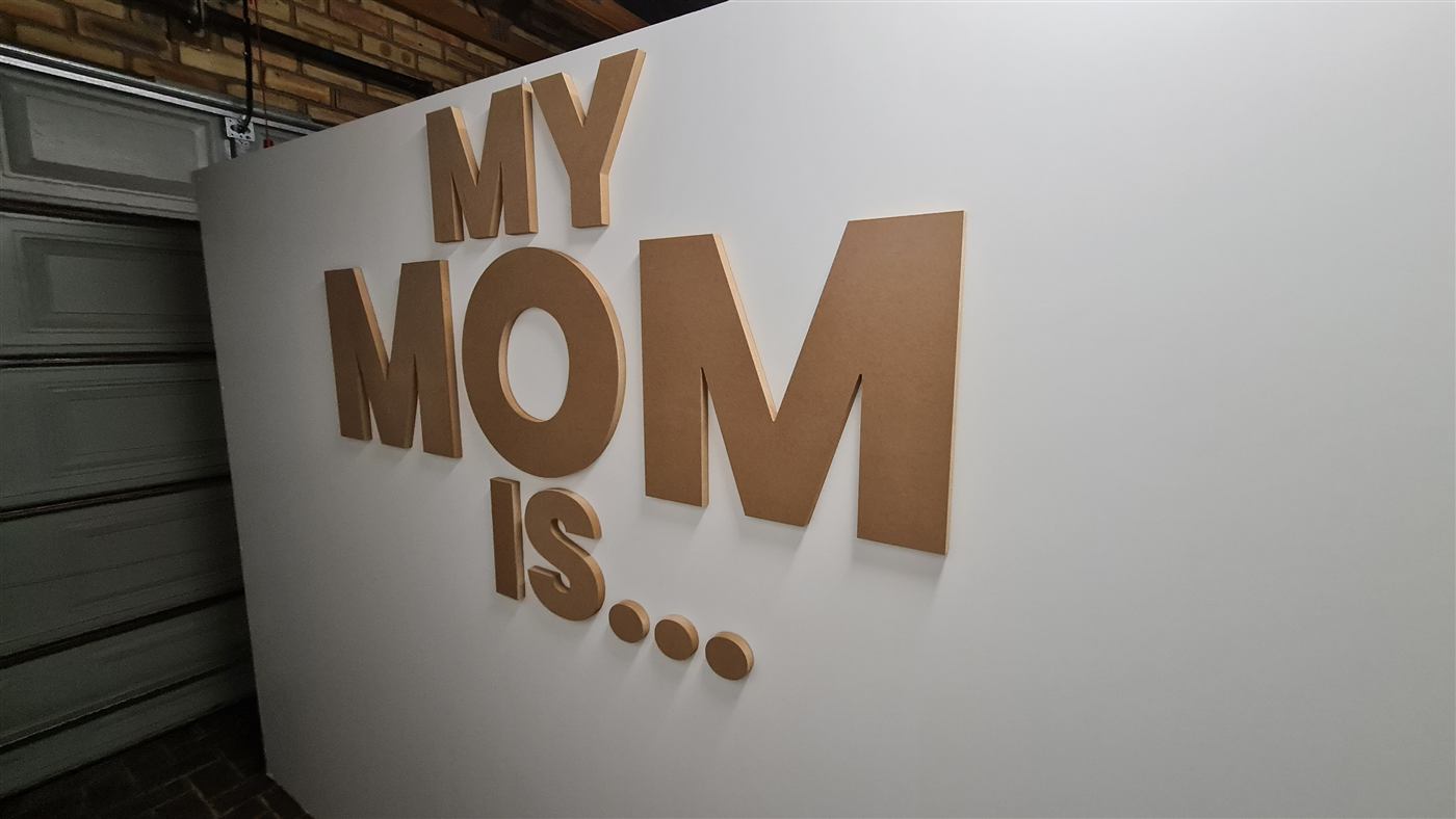3D dimensional cut-out letters mounted on an interior wall