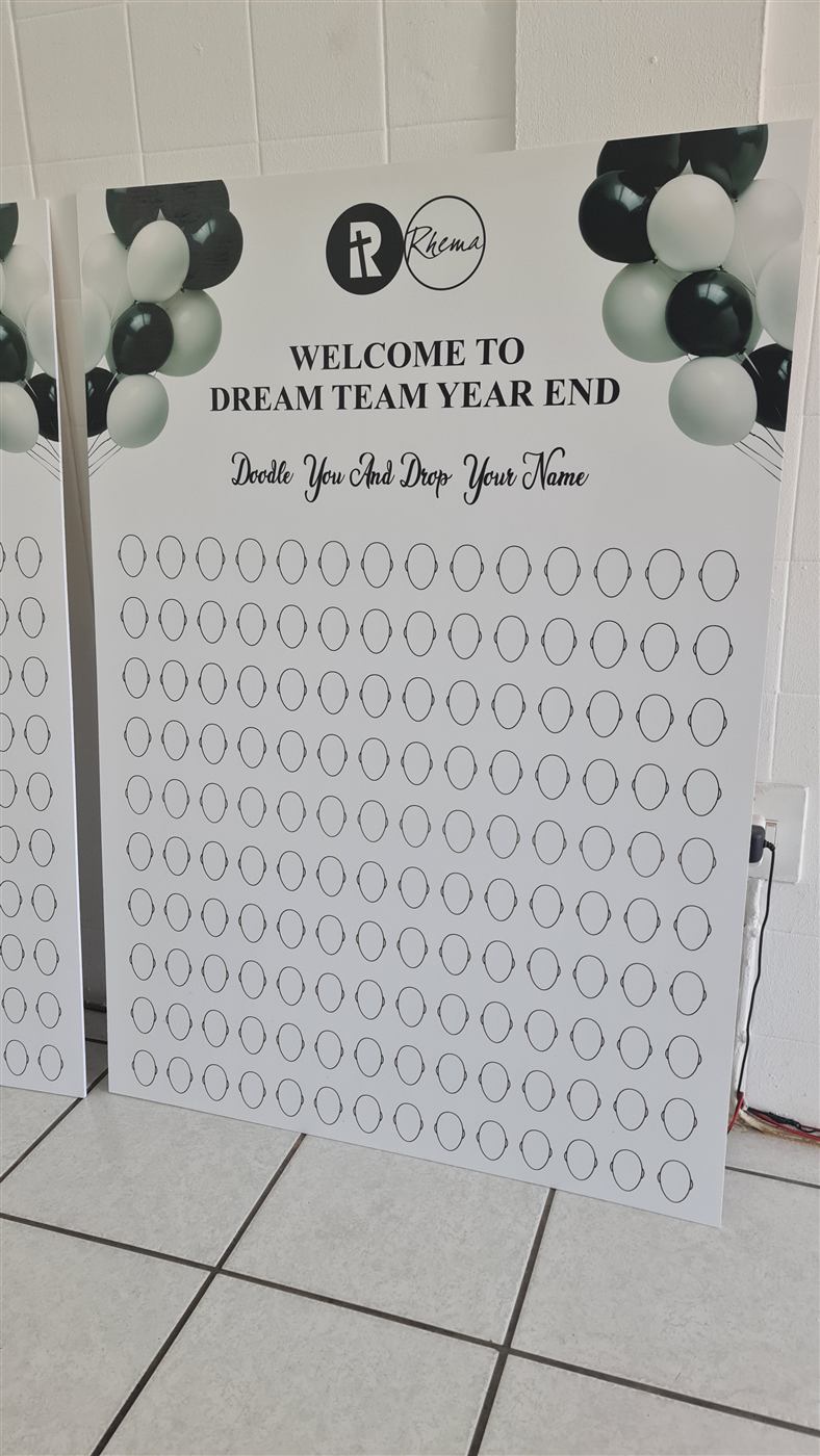 Brandcurve printed signage board for a Roodepoort client event